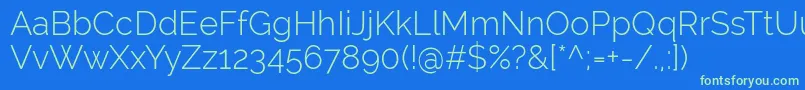 More about RalewayLight Font RalewayLight Font – Green Fonts on Blue Background