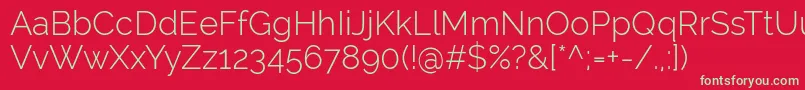 RalewayLight Font – Green Fonts on Red Background