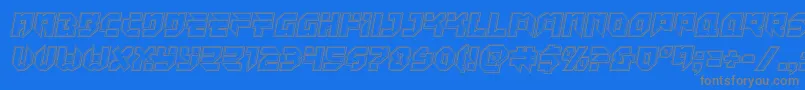 Tokyodrifterengrave Font – Gray Fonts on Blue Background