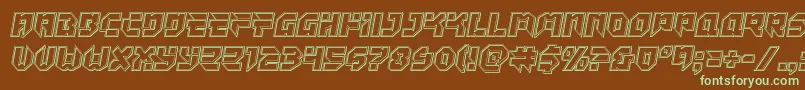 Tokyodrifterengrave Font – Green Fonts on Brown Background