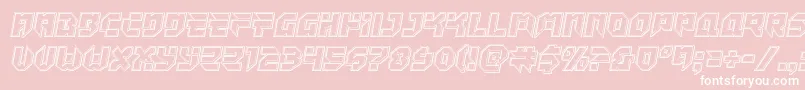 Tokyodrifterengrave-Schriftart – Weiße Schriften auf rosa Hintergrund