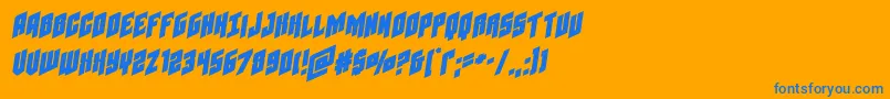 Galaxyforceexpandsemital Font – Blue Fonts on Orange Background