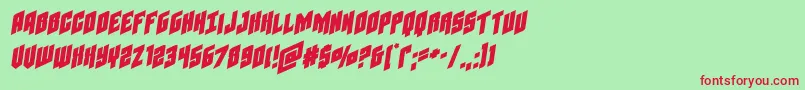 Galaxyforceexpandsemital Font – Red Fonts on Green Background