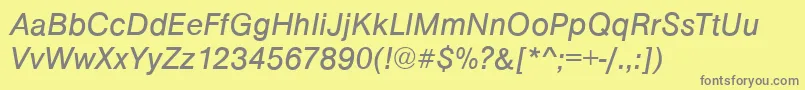 ArezzoItalic Font – Gray Fonts on Yellow Background