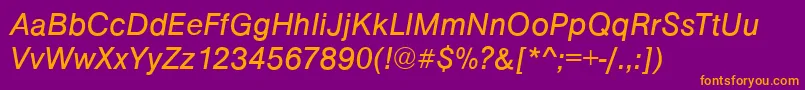Шрифт ArezzoItalic – оранжевые шрифты на фиолетовом фоне