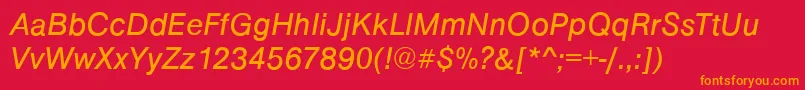 ArezzoItalic Font – Orange Fonts on Red Background