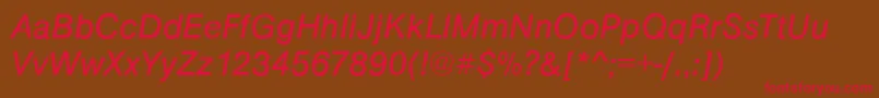 Шрифт ArezzoItalic – красные шрифты на коричневом фоне