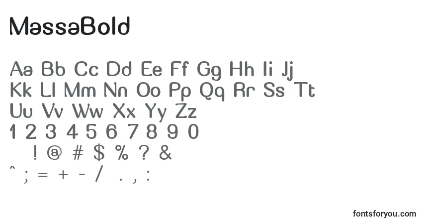 Шрифт MassaBold – алфавит, цифры, специальные символы