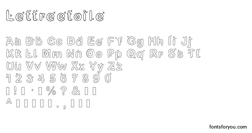 Schriftart Lettreetoile – Alphabet, Zahlen, spezielle Symbole