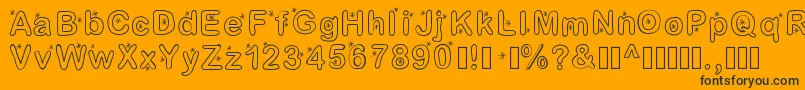 Lettreetoile Font – Black Fonts on Orange Background