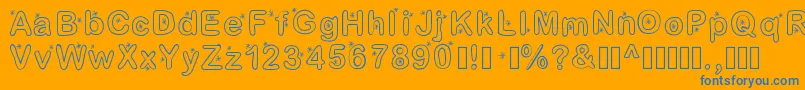 フォントLettreetoile – オレンジの背景に青い文字