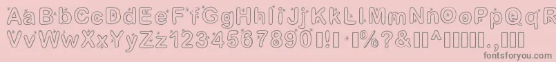 フォントLettreetoile – ピンクの背景に灰色の文字