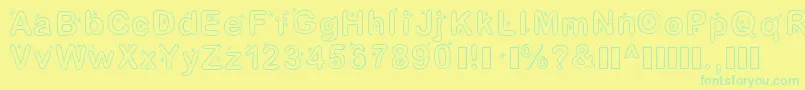 Lettreetoile Font – Green Fonts on Yellow Background