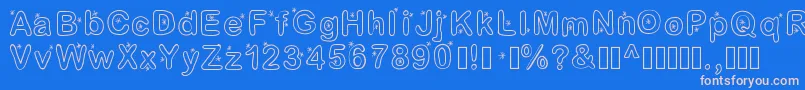 Lettreetoile Font – Pink Fonts on Blue Background