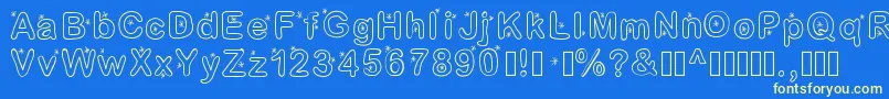 Lettreetoile Font – Yellow Fonts on Blue Background