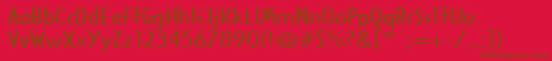 ArcanewideRegular-Schriftart – Braune Schriften auf rotem Hintergrund