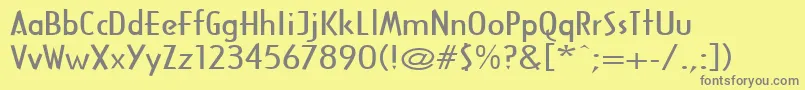 ArcanewideRegular Font – Gray Fonts on Yellow Background