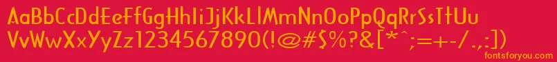 ArcanewideRegular Font – Orange Fonts on Red Background