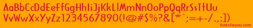 ArcanewideRegular Font – Red Fonts on Orange Background