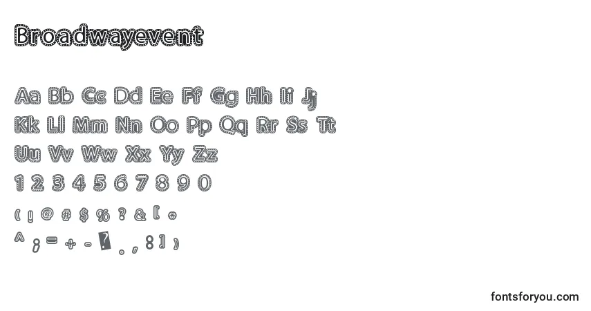Fuente Broadwayevent - alfabeto, números, caracteres especiales
