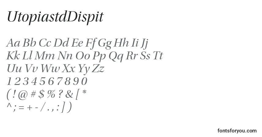 Czcionka UtopiastdDispit – alfabet, cyfry, specjalne znaki