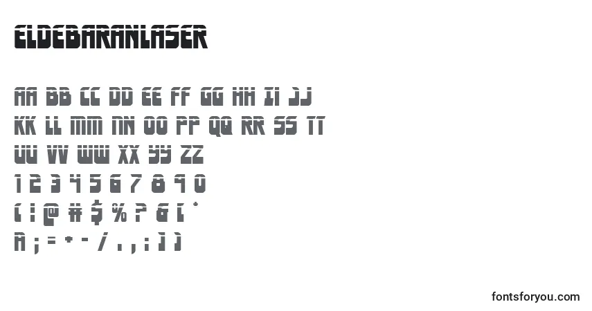 A fonte Eldebaranlaser – alfabeto, números, caracteres especiais