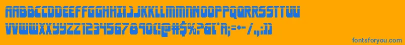 Eldebaranlaser Font – Blue Fonts on Orange Background