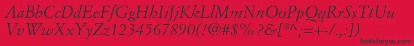 SimoncinigaramondstdItalic Font – Black Fonts on Red Background
