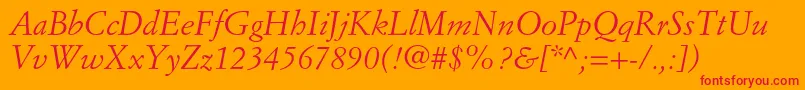 SimoncinigaramondstdItalic Font – Red Fonts on Orange Background