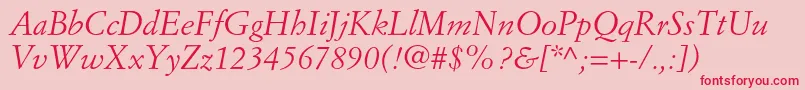 SimoncinigaramondstdItalic Font – Red Fonts on Pink Background