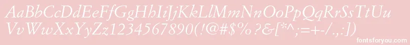 SimoncinigaramondstdItalic Font – White Fonts on Pink Background