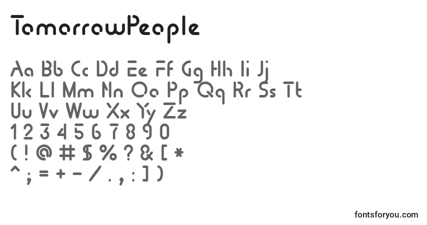 TomorrowPeopleフォント–アルファベット、数字、特殊文字