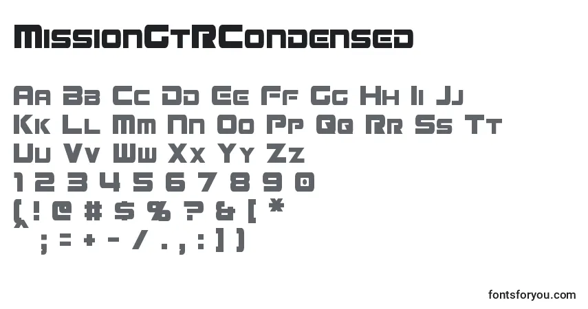 Police MissionGtRCondensed - Alphabet, Chiffres, Caractères Spéciaux