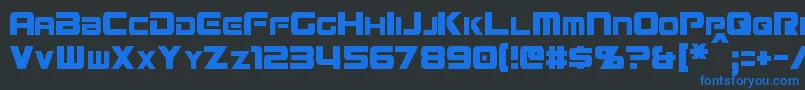 MissionGtRCondensed Font – Blue Fonts on Black Background