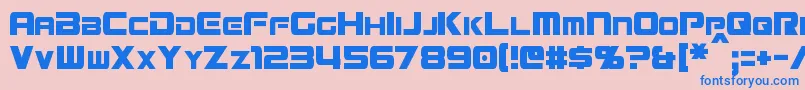 フォントMissionGtRCondensed – ピンクの背景に青い文字