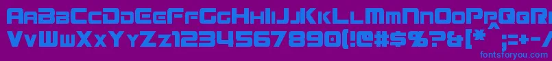 MissionGtRCondensed-Schriftart – Blaue Schriften auf violettem Hintergrund