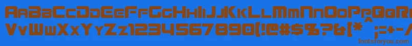 MissionGtRCondensed Font – Brown Fonts on Blue Background