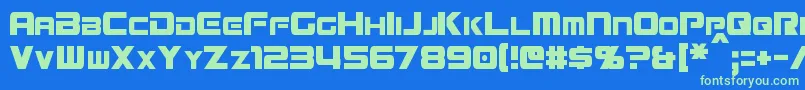 MissionGtRCondensed Font – Green Fonts on Blue Background