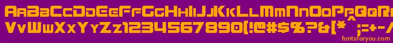 MissionGtRCondensed Font – Orange Fonts on Purple Background