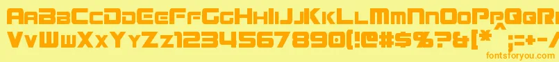 MissionGtRCondensed Font – Orange Fonts on Yellow Background