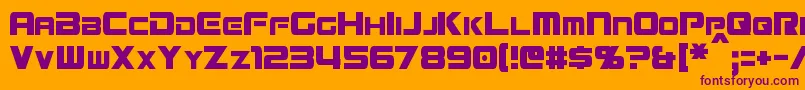 MissionGtRCondensed-Schriftart – Violette Schriften auf orangefarbenem Hintergrund