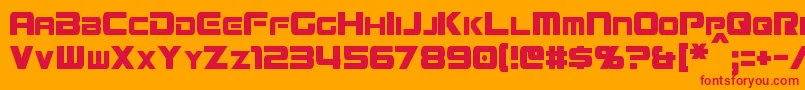 MissionGtRCondensed Font – Red Fonts on Orange Background