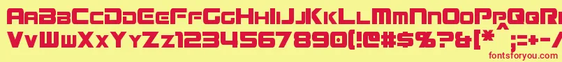 MissionGtRCondensed Font – Red Fonts on Yellow Background