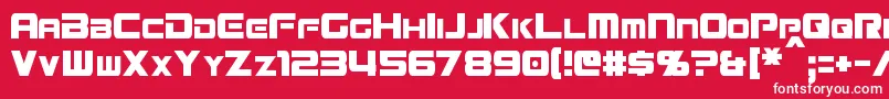 フォントMissionGtRCondensed – 赤い背景に白い文字