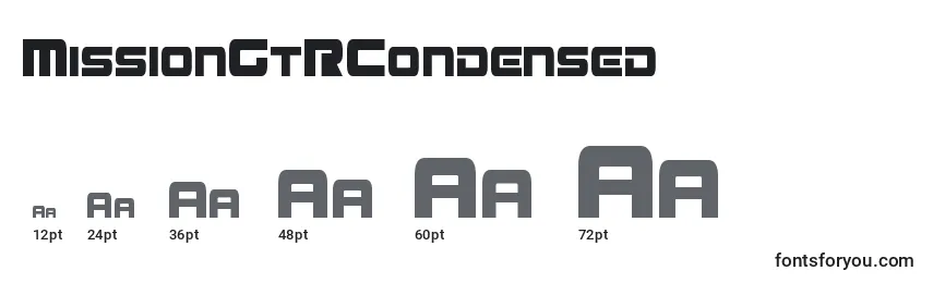 Размеры шрифта MissionGtRCondensed