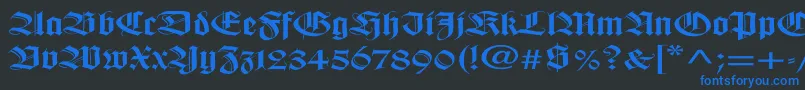 WilhelmklingsporgotischEx Font – Blue Fonts on Black Background