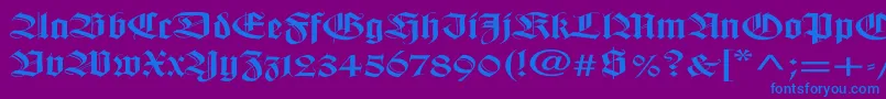 WilhelmklingsporgotischEx Font – Blue Fonts on Purple Background