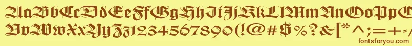 WilhelmklingsporgotischEx Font – Brown Fonts on Yellow Background