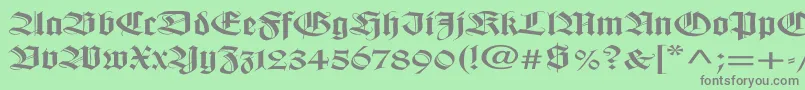 フォントWilhelmklingsporgotischEx – 緑の背景に灰色の文字