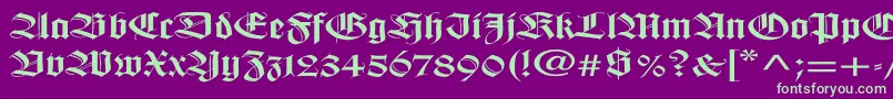 WilhelmklingsporgotischEx Font – Green Fonts on Purple Background